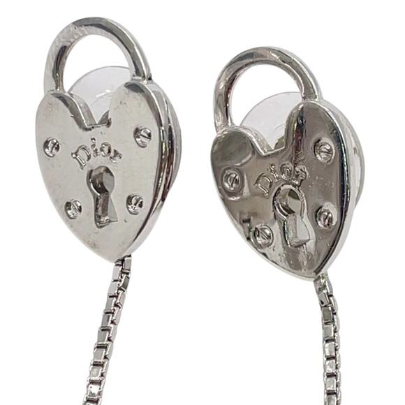 Christian Dior Lock & Key Silver Earrings with box - Picture 10 of 11